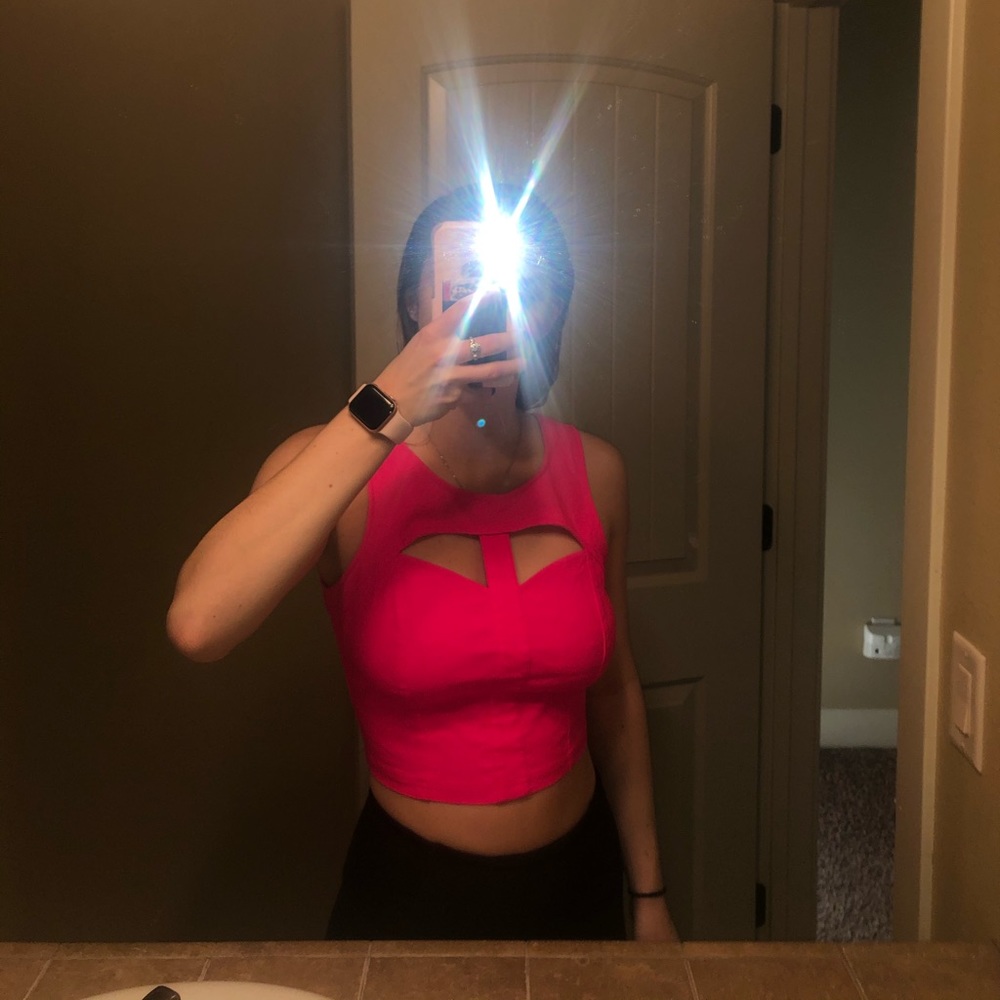 Hot pink cropped tank